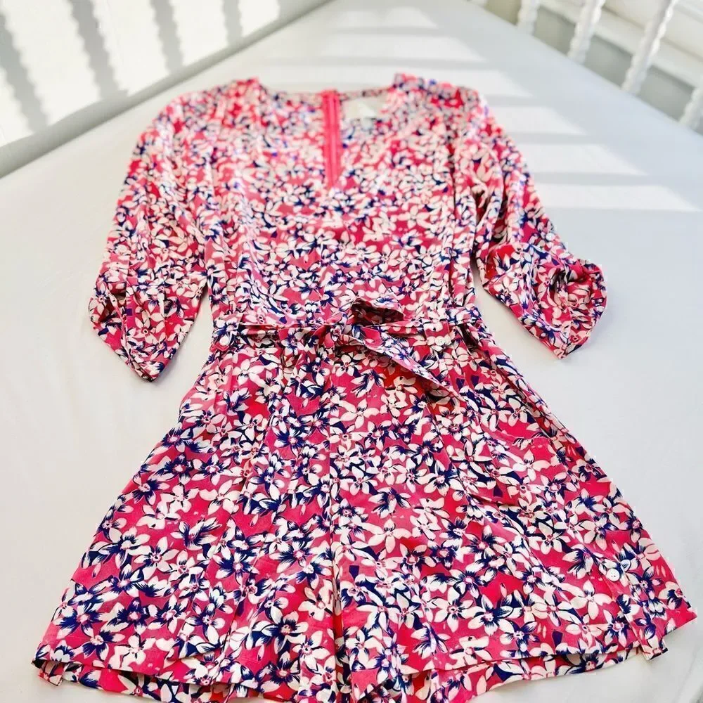 Yumi Kim 100% Silk Liz belted romper Size XS GORGEOUS!!